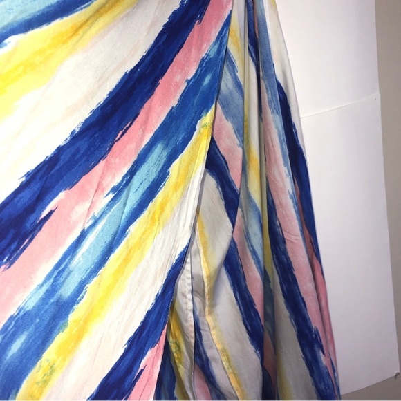 FASHION Nova Striped Halter Spaghetti Strap Coverup M Maxi High Slits - Picture 3 of 10